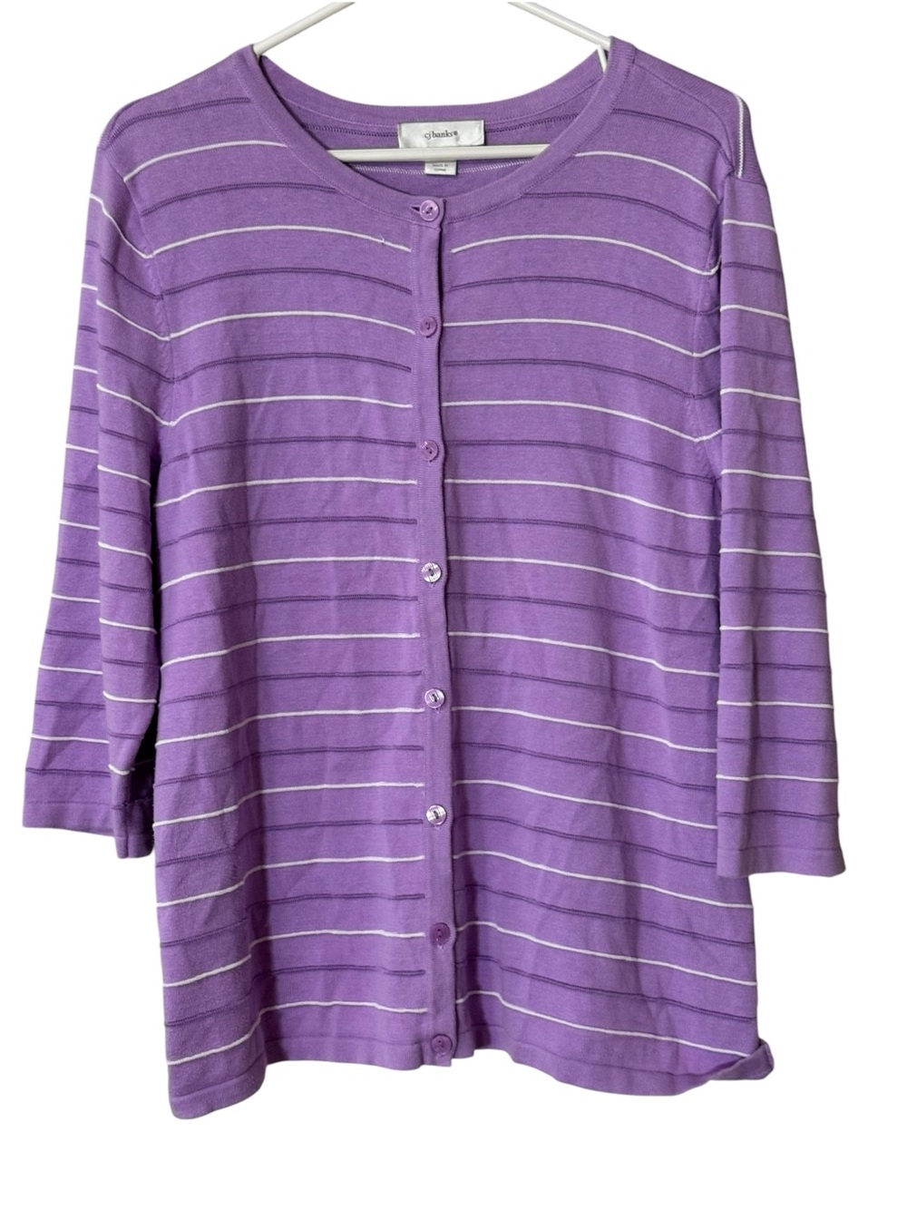 CJ Banks Cardigan Sweater Women Size X Long Sleeve Button Down Cotton Blend City